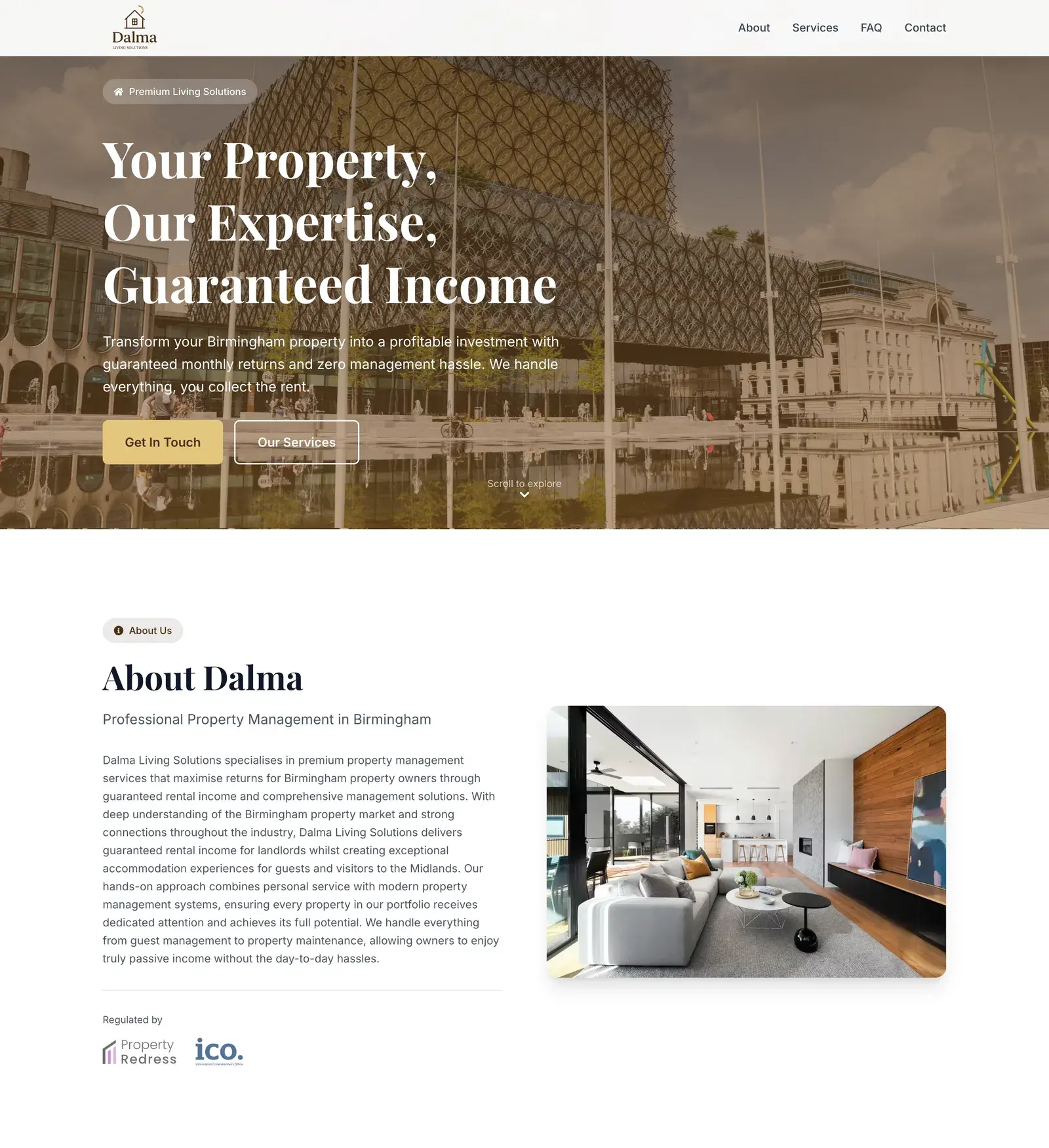 Dalma Living Solutions - Website Screenshot